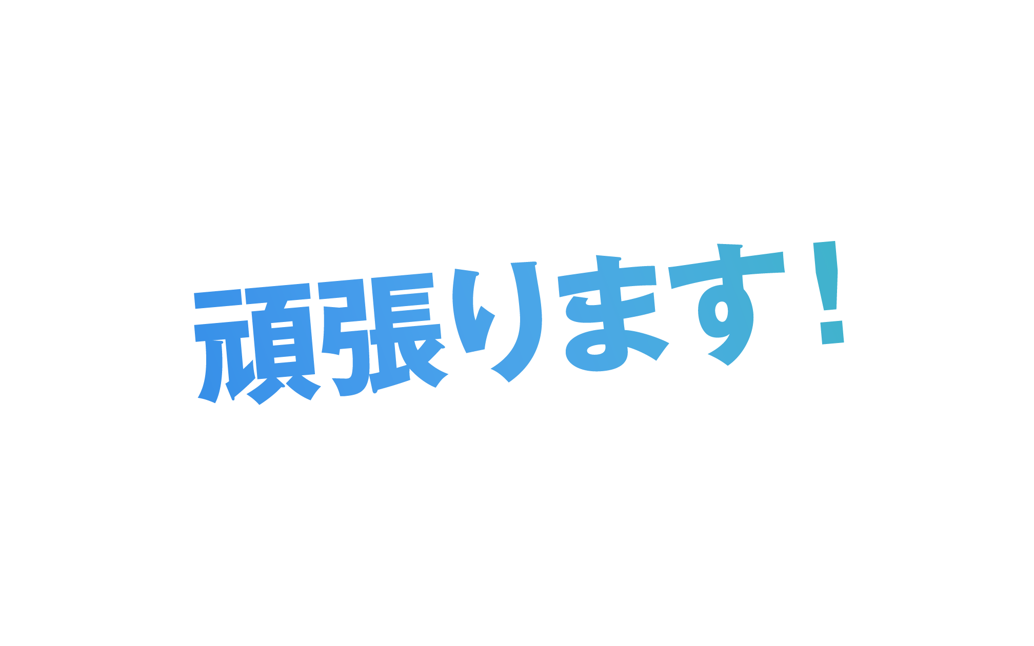 頑張ります！
